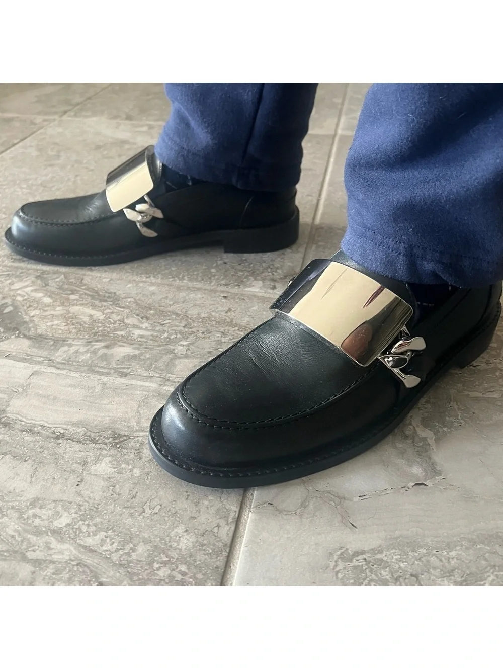 JW Anderson Logo-Engraved Leather Loafers in Black, Size 41 NEW in Box + DustBag